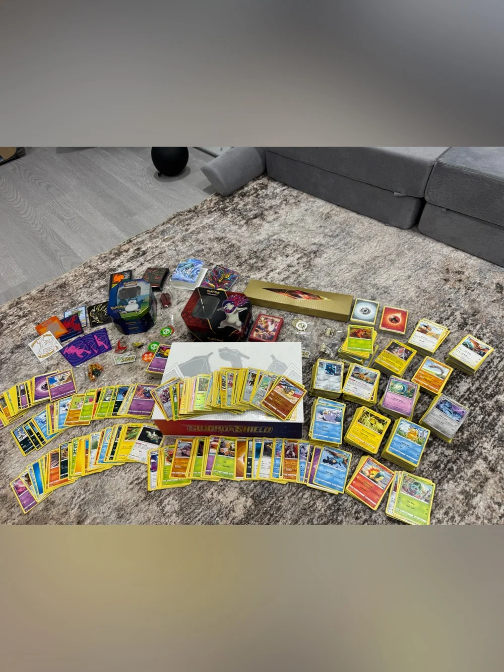 Huge Pokémon Card Lot 500+ Cards 140 Reverse Holos Tins & Accessories
